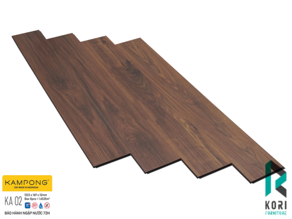 Sàn gỗ Kampong KA02 với màu sắc và chất liệu tự nhiên.