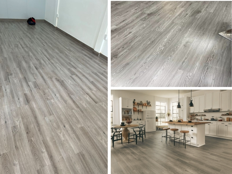 Sàn nhựa màu xám lông chuột