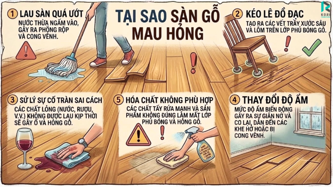 Tại sao sàn gõ lại mau hỏng