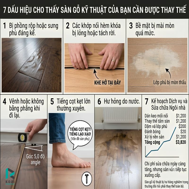 Các dấu hiệu nhận biết sàn gỗ công nghiệp cần thay mới