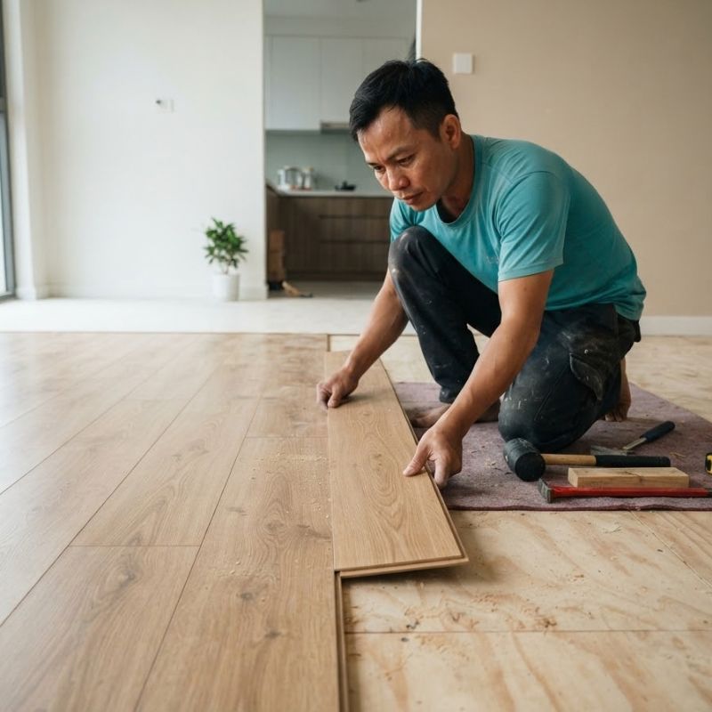 Hình ảnh lát sàn gỗ