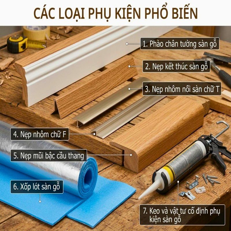 Các loại phụ kiện sàn gỗ