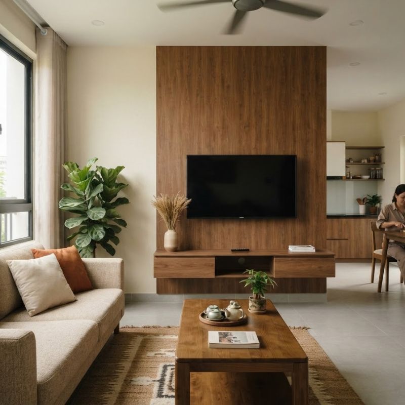 Sự khác nhau giữa tấm nhựa ốp tường và sơn tường trong phòng khách
